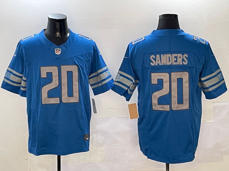 Men Detroit Lions #20 Sanders Blue three generations 2024 Nike Limited NFL Jersey style 0102->detroit lions->NFL Jersey